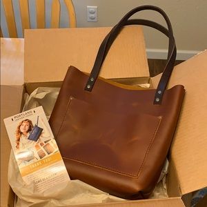 Portland Leather Classic Leather Tote Bag, small